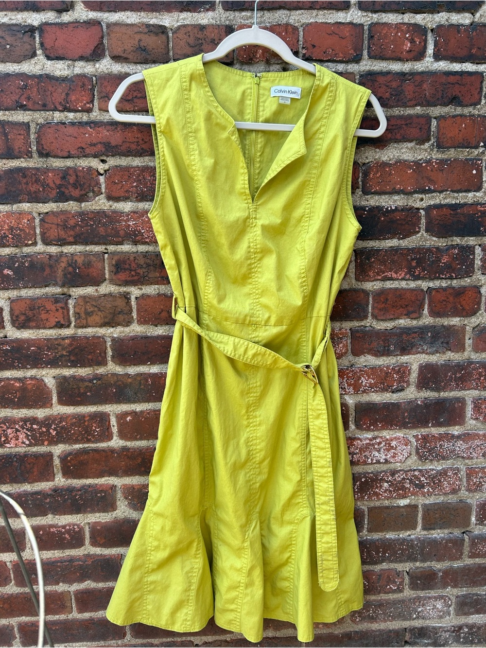Calvin Klein Belted Poplin Sleeveless Summer Graduation Dress - size 10